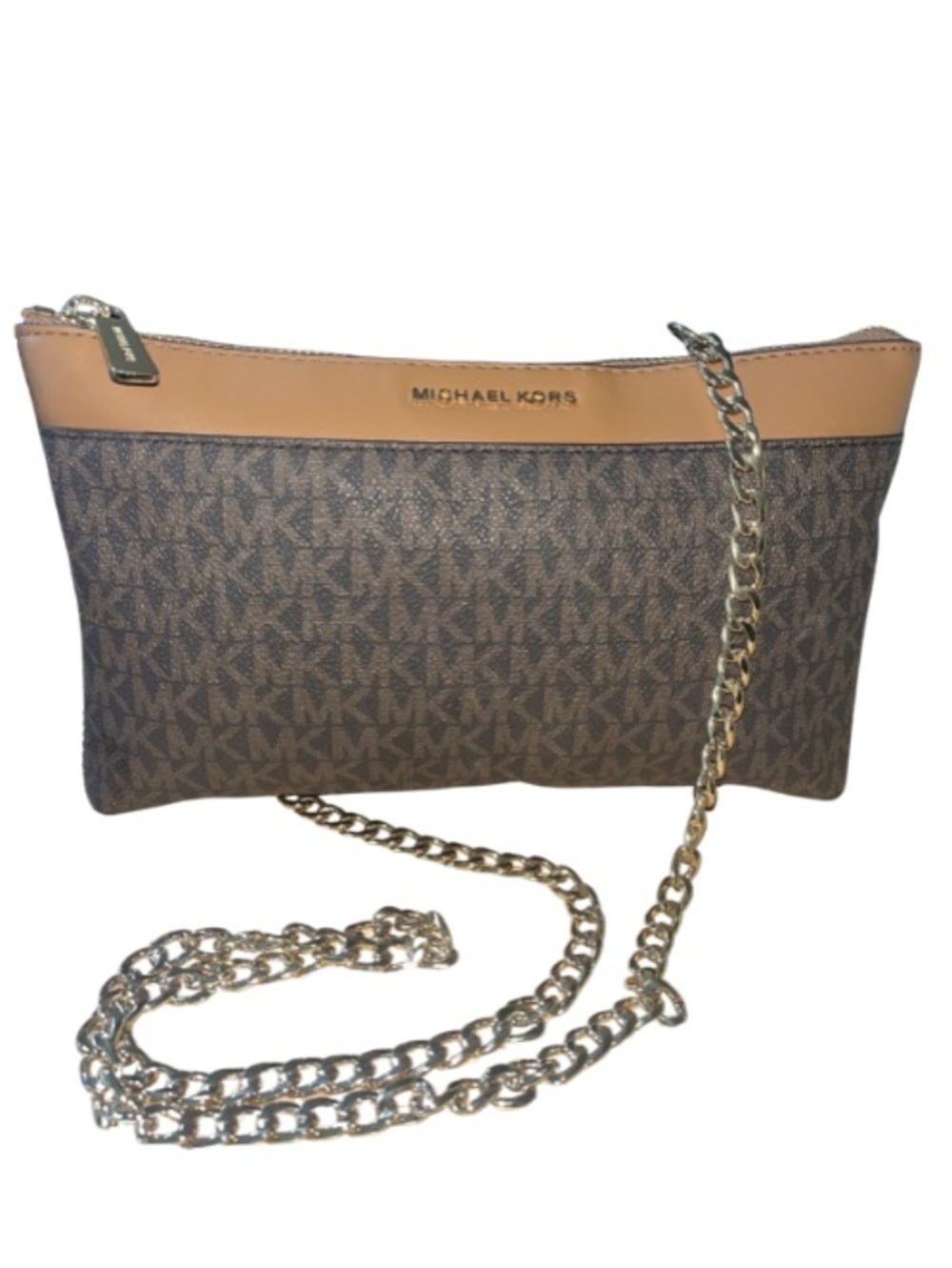 Michael Kors Jet Set Monogram
Shoulder Bag Pouch - Gold Chain Custom